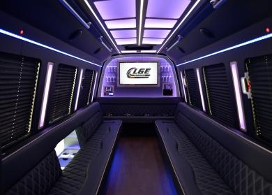 El Paso 18 Passenger Limo Bus Interior