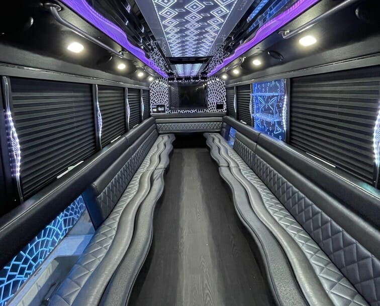 El Paso 30 Passenger Party Bus White Interior