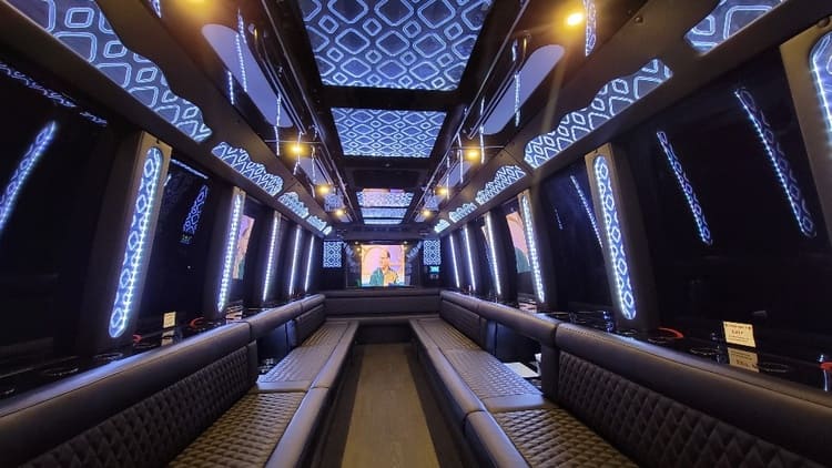 El Paso 40 Passenger Limo Bus Interior